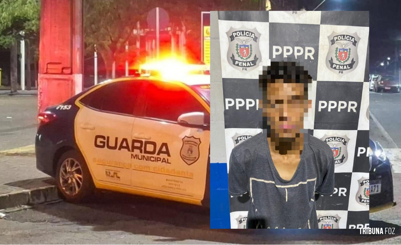 Foragido da Justiça pelo crime de roubo é preso pelo GTA da Guarda Municipal no centro de Foz do Iguaçu