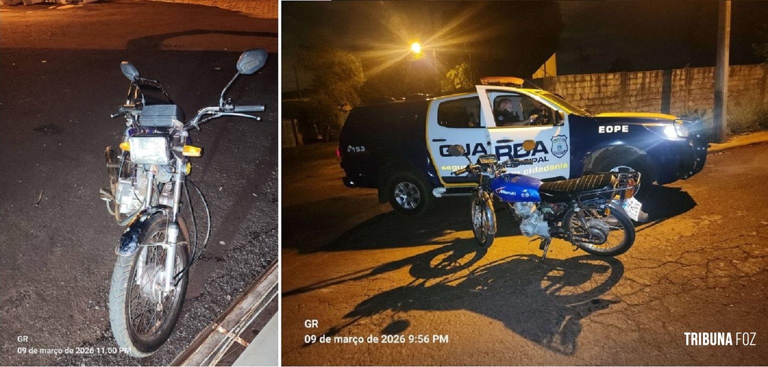 Guarda Municipal recupera motocicleta roubada e apreende dois menores no bairro Cidade Nova