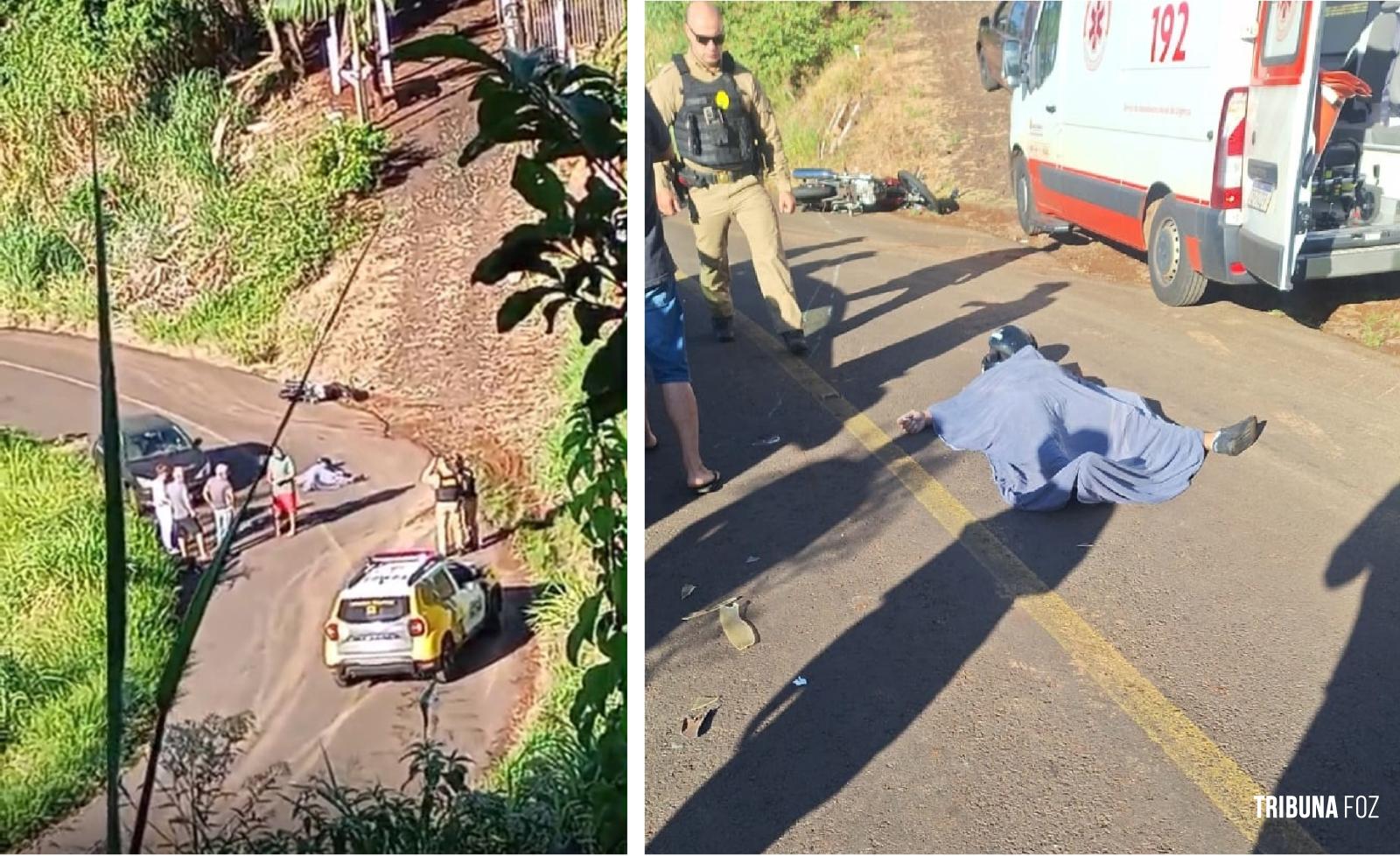 Motociclista morre depois de bater contra um carro na zona rural de Matelândia