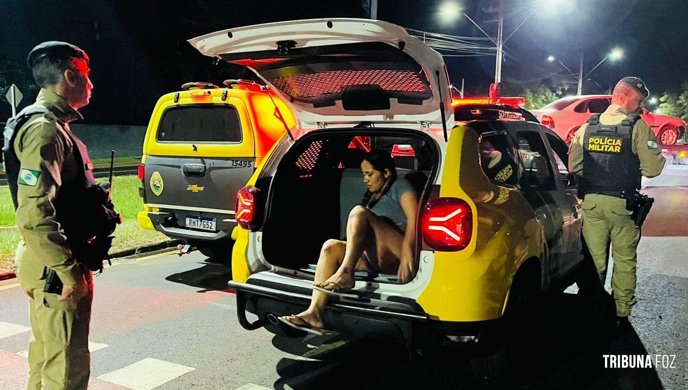Perseguição termina com apreensão de maconha e mulher presa durante a madrugada em Foz do Iguaçu 