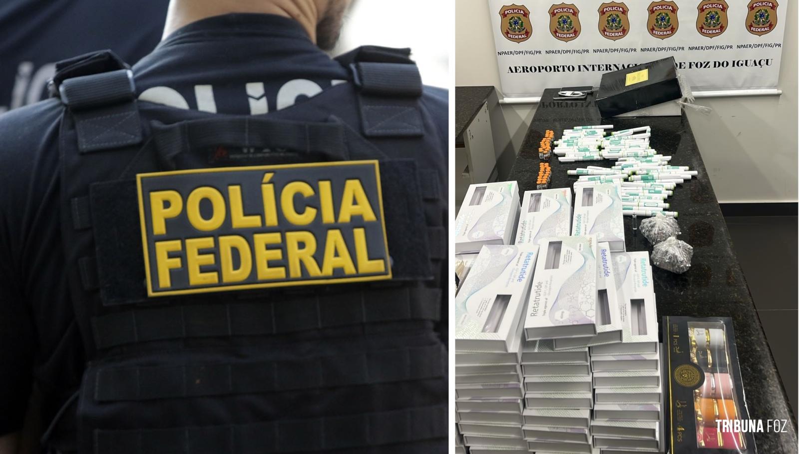 PF apreende medicamentos contrabandeados em bagagem no aeroporto de Foz do Iguaçu