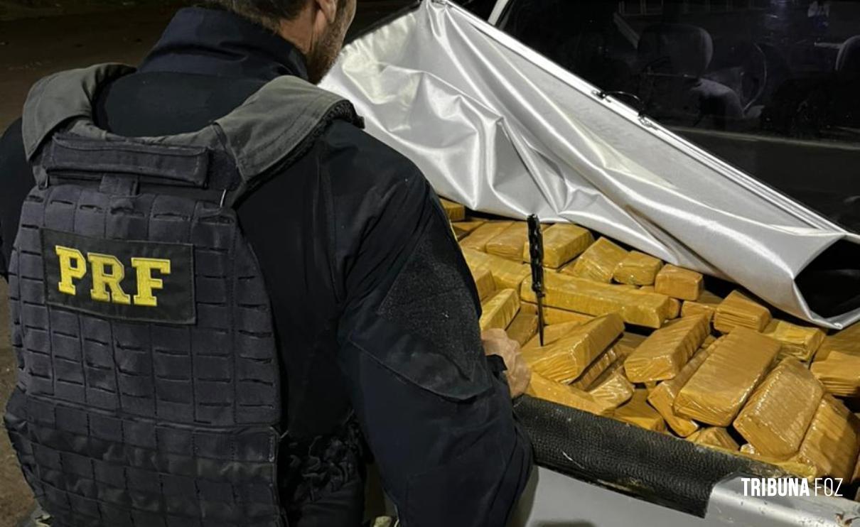 PRF apreende quase 350 quilos de droga na BR-277 em Santa Terezinha de Itaipu