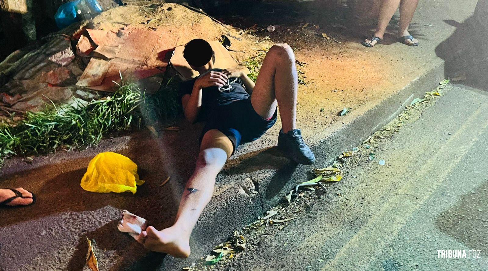 Adolescente pilotando moto sofre queda e fica ferido no Bairro Três Lagoas 