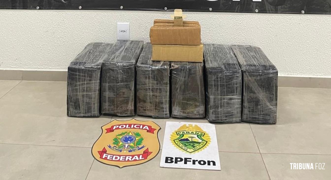 BPFRON e PF prendem homem com veículo carregado de maconha em Santa Tereza do Oeste