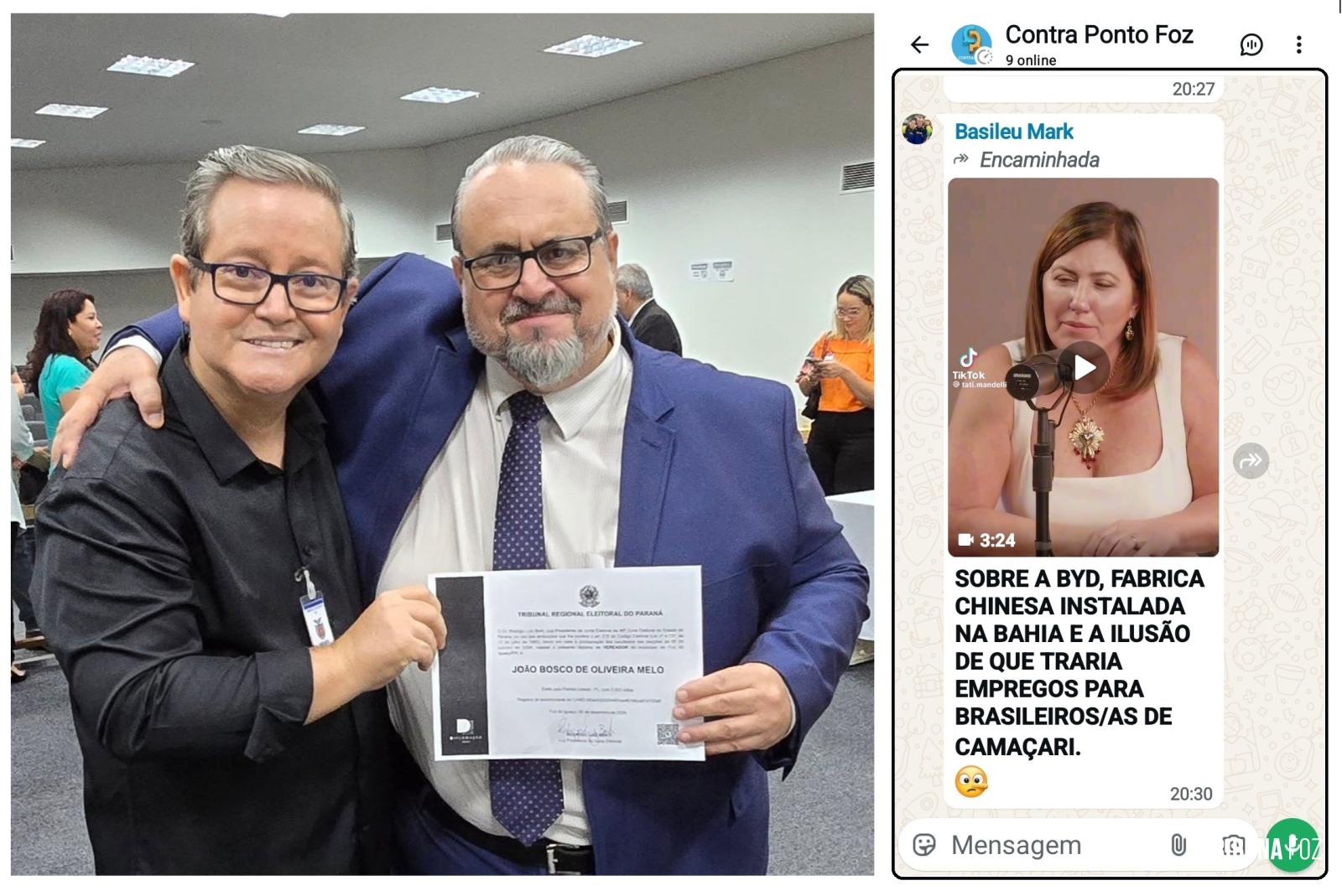 Chefe de gabinete do Ver. Bosco propaga Fake News nas redes sociais sobre a fabrica da BYD