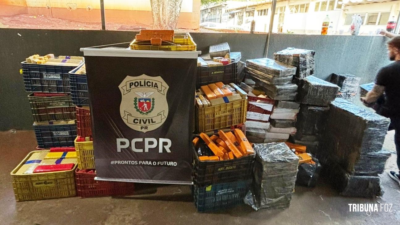Investigadores da Policia Civil apreendem mais de quatro toneladas de maconha em Foz do Iguaçu