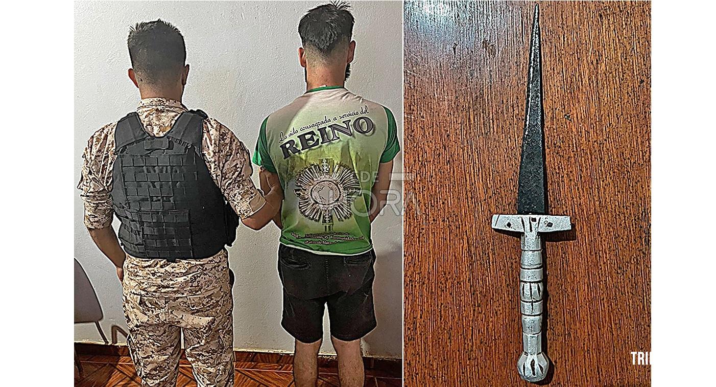 Jovem ataca o próprio pai com uma faca após ameaçar a companheira