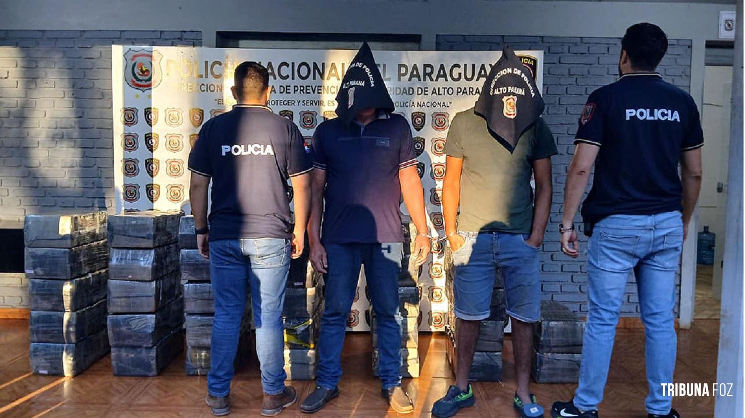 Perseguição policial termina com duas prisões e apreensão de 562 quilos de maconha em Presidente em Franco no Paraguai