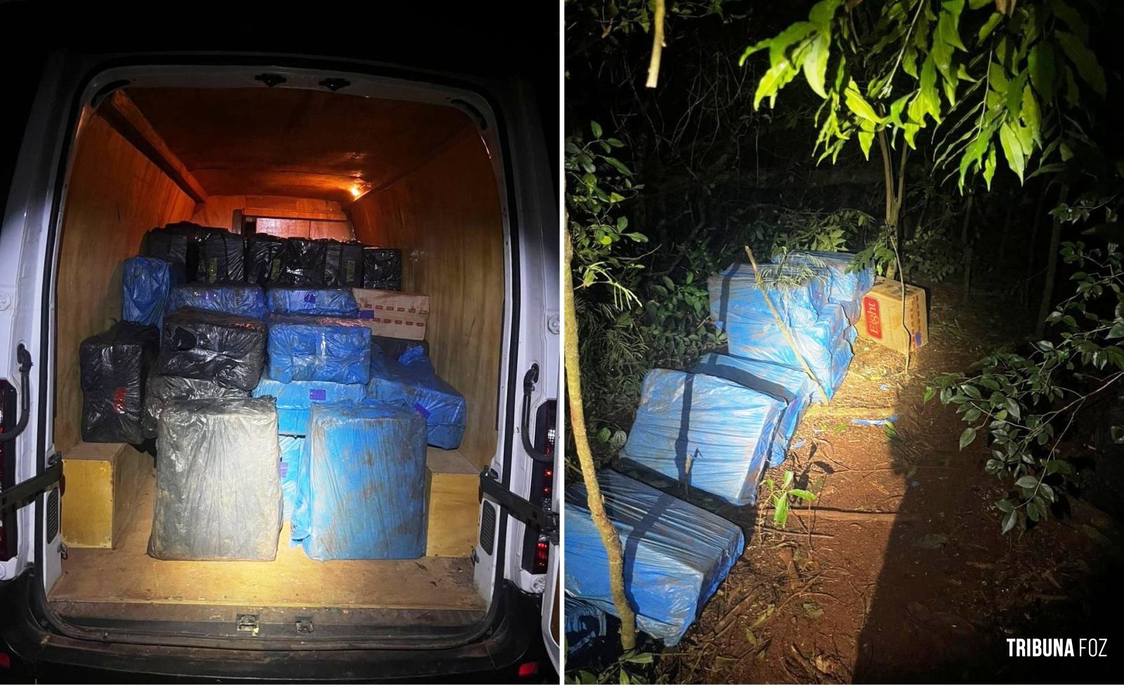 PF e PM apreendem cigarros contrabandeados após fuga em Itaipulândia