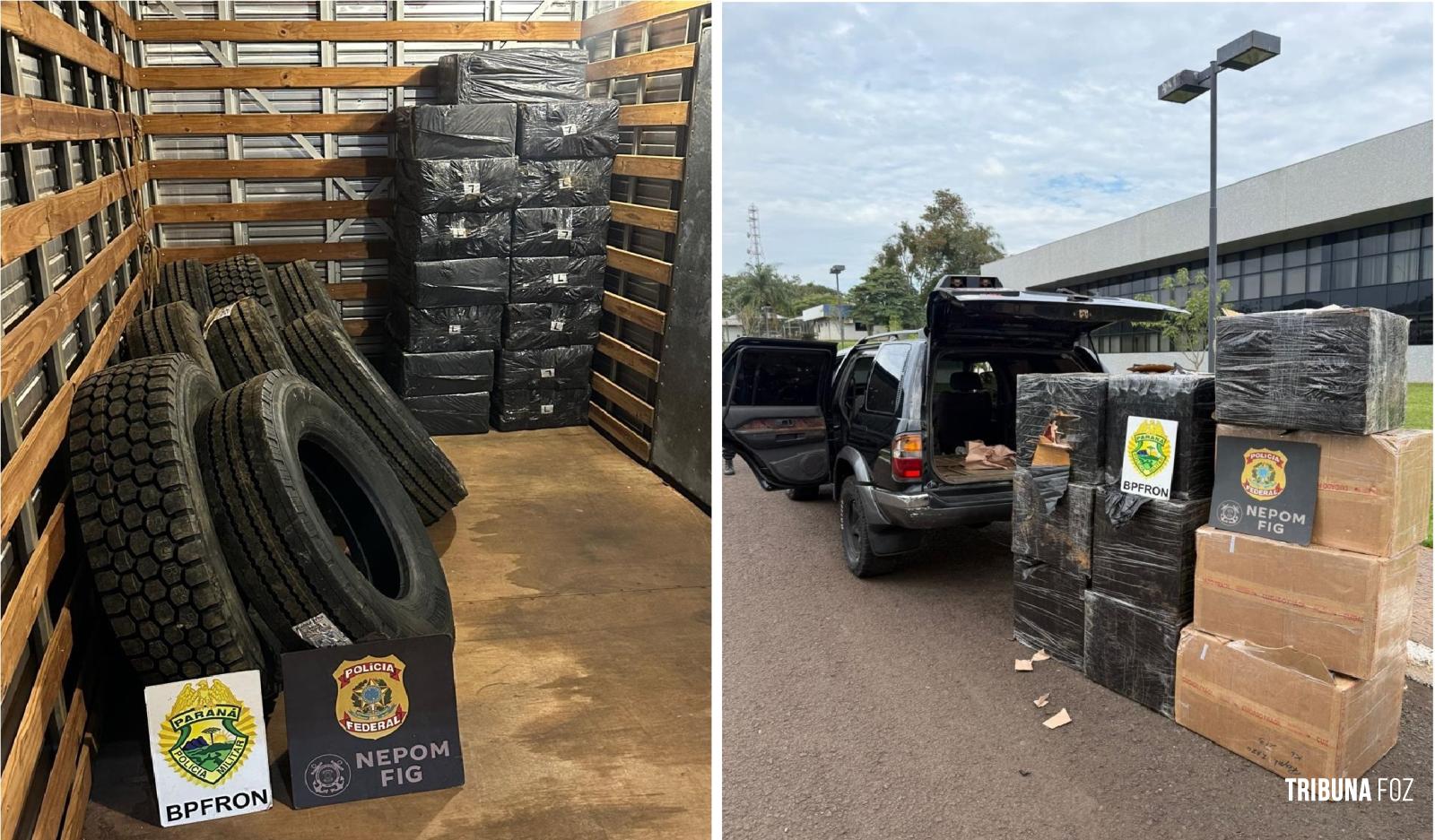 PF, PC e PM apreendem cigarros, pneus e eletrônicos em ação integrada na fronteira