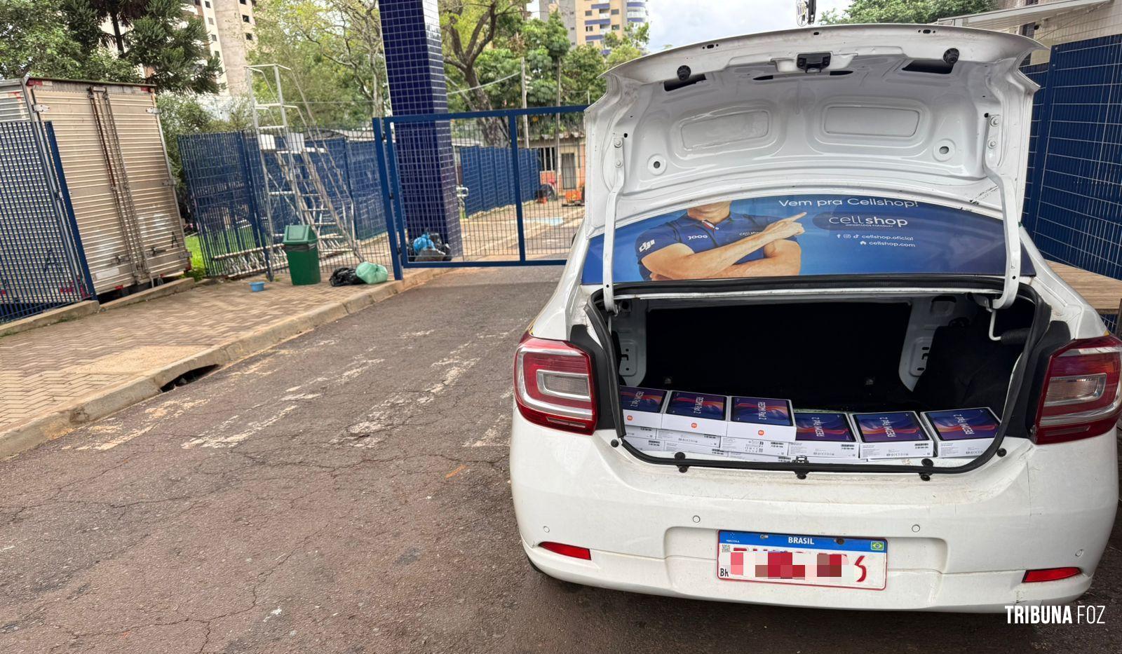 PF, PM e RF apreendem taxi carregado com eletrônicos contrabandeados em Foz do Iguaçu 