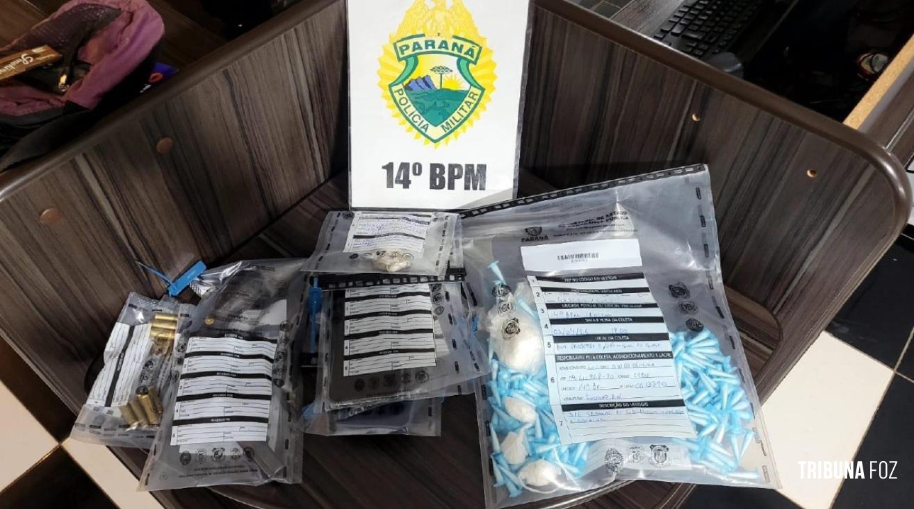 PM prende quatro pessoas por tráfico de drogas e porte ilegal de arma em São Miguel do Iguaçu 