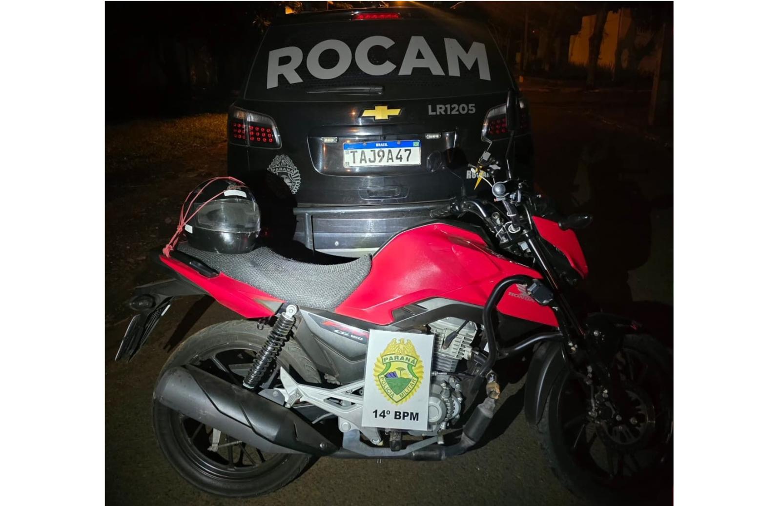 PM recupera motocicleta roubada no Bairro Portal da Foz, em Foz do Iguaçu