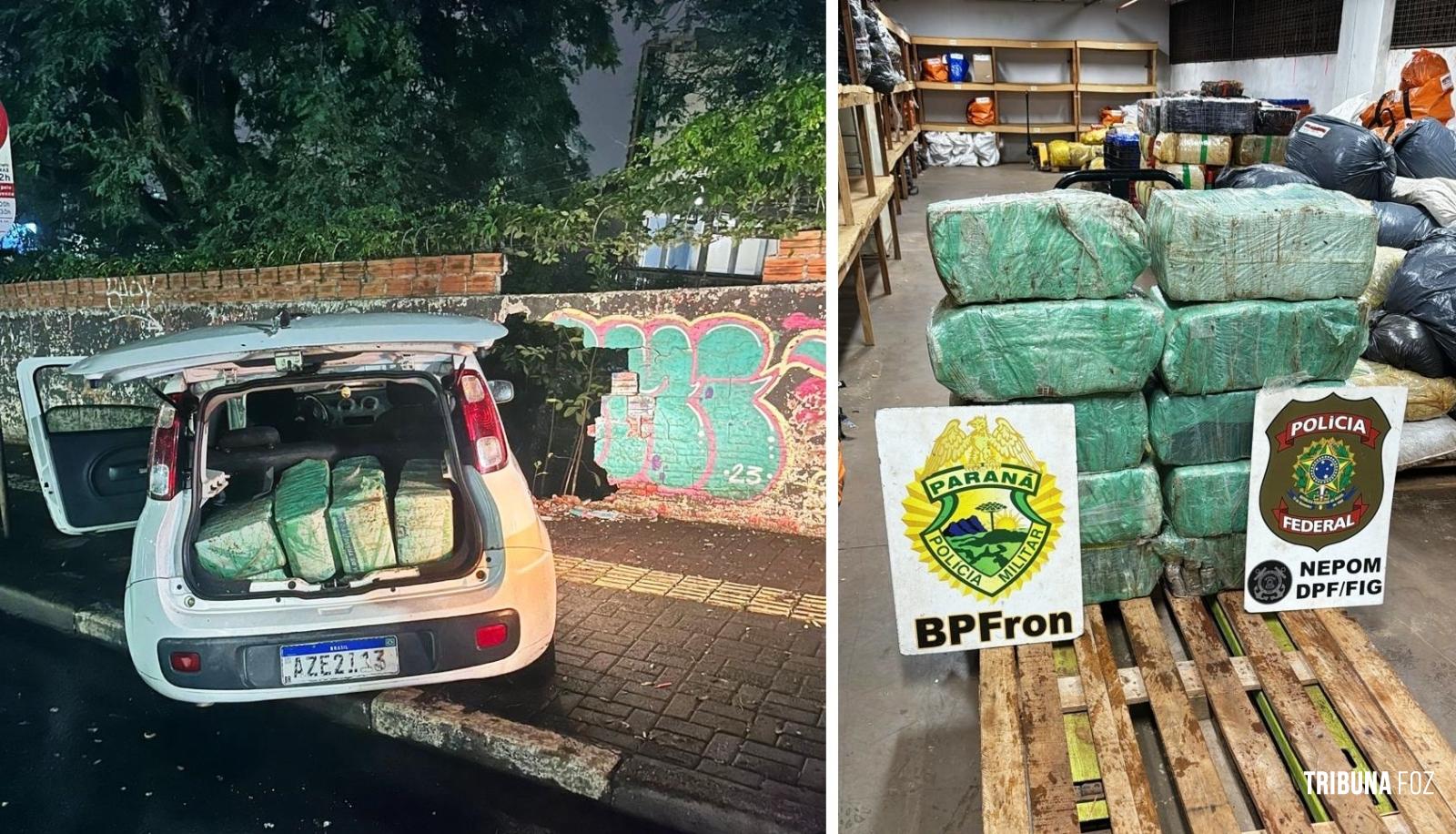 Polícia Federal e Polícia Militar apreendem 161,1 Kg de maconha no centro de Foz do Iguaçu