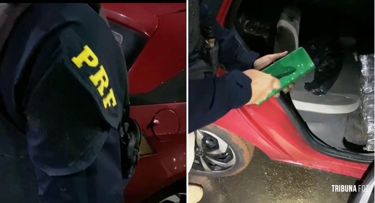 PRF apreende cerca de 100 kg de maconha após fuga na BR-277 em Santa Terezinha de Itaipu