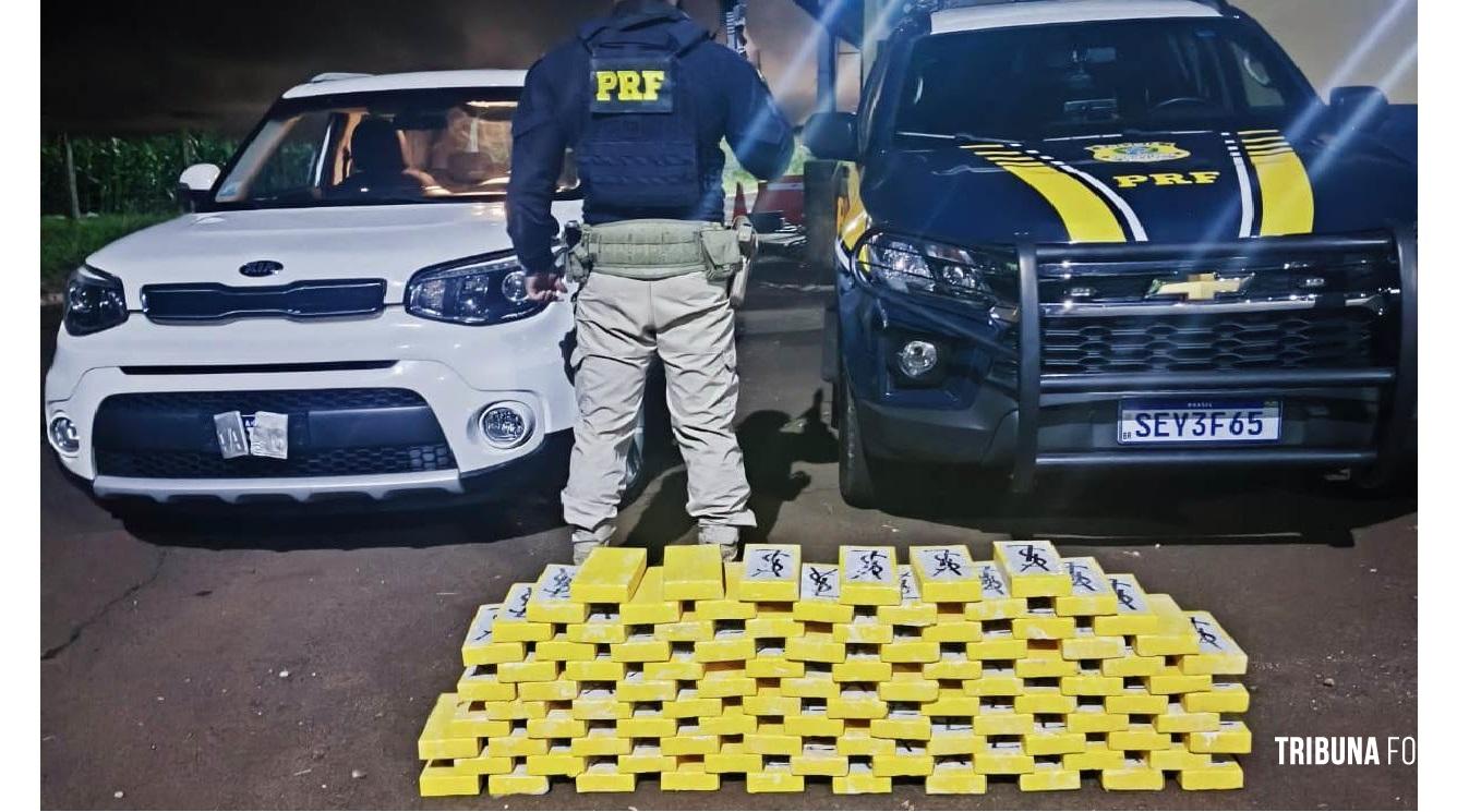 PRF apreende quase 100 Kg de cocaína em fundo falso na BR-277 em Santa Terezinha de Itaipu