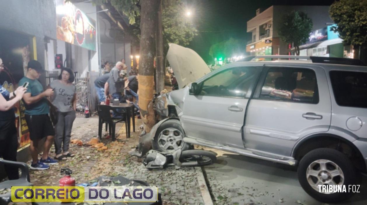 Acidente entre carro e motocicleta deixa pessoa ferida em Itaipulândia