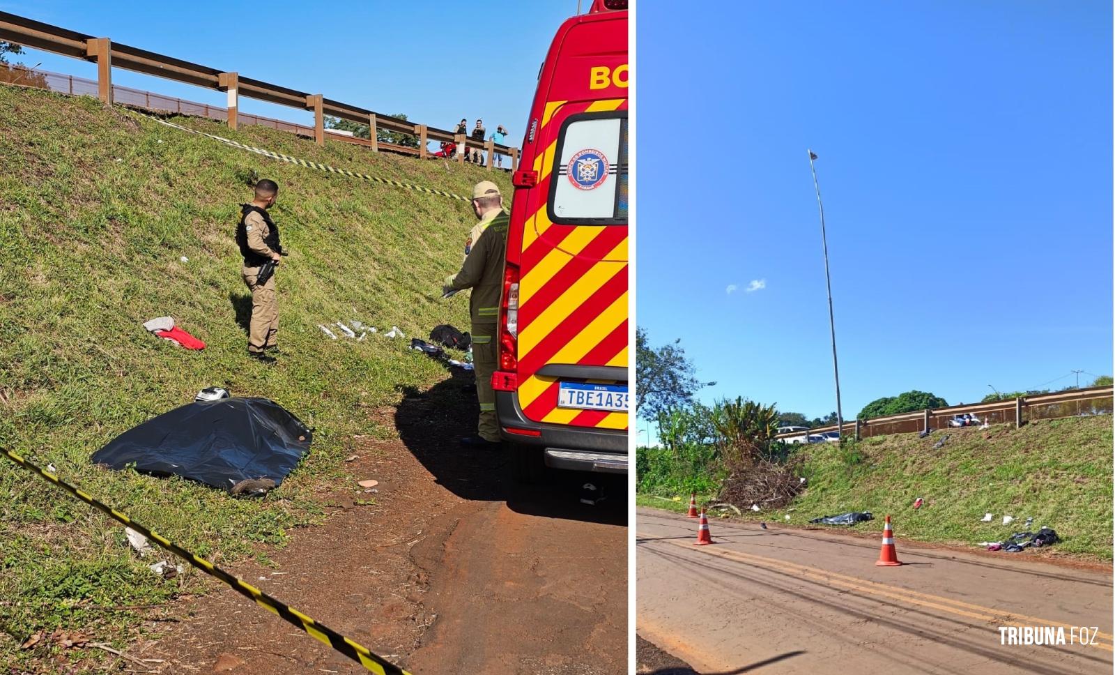 Acidente fatal com motocicleta mobiliza equipes de emergência na BR-277 em Medianeira