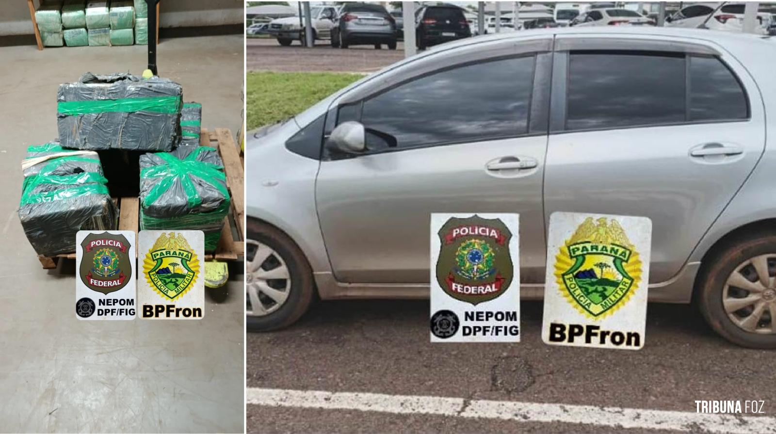 BPFRON e Polícia Federal apreendem mais de 340 Kg de maconha em Foz do Iguaçu