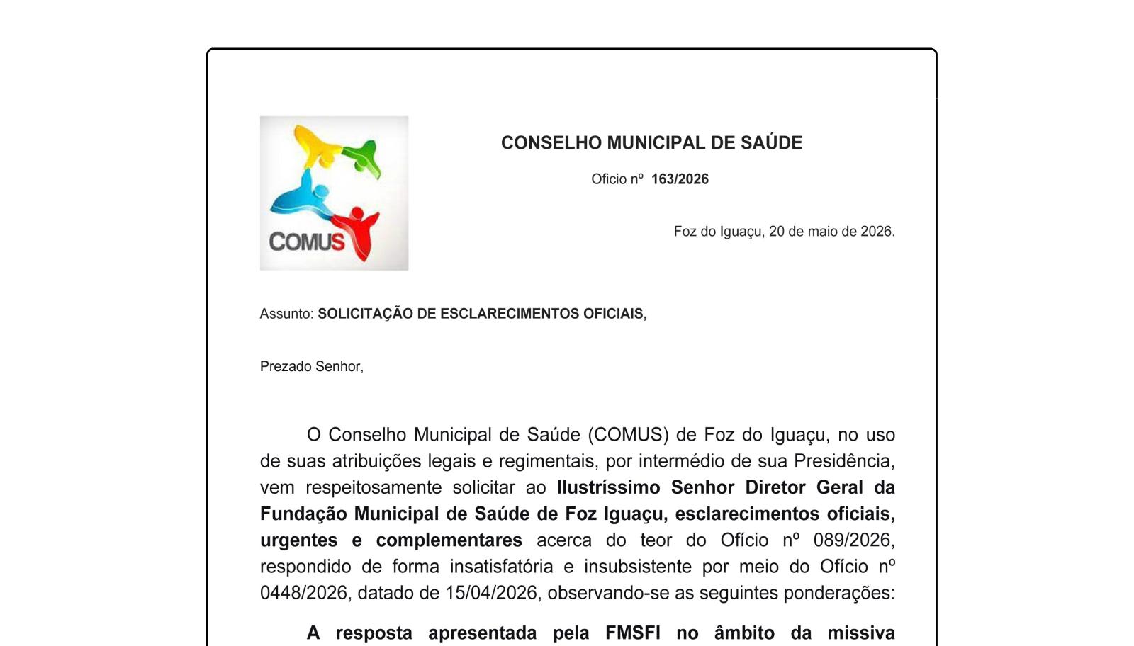 Fundação Municipal de Saúde de Foz vira caso de investigação documental