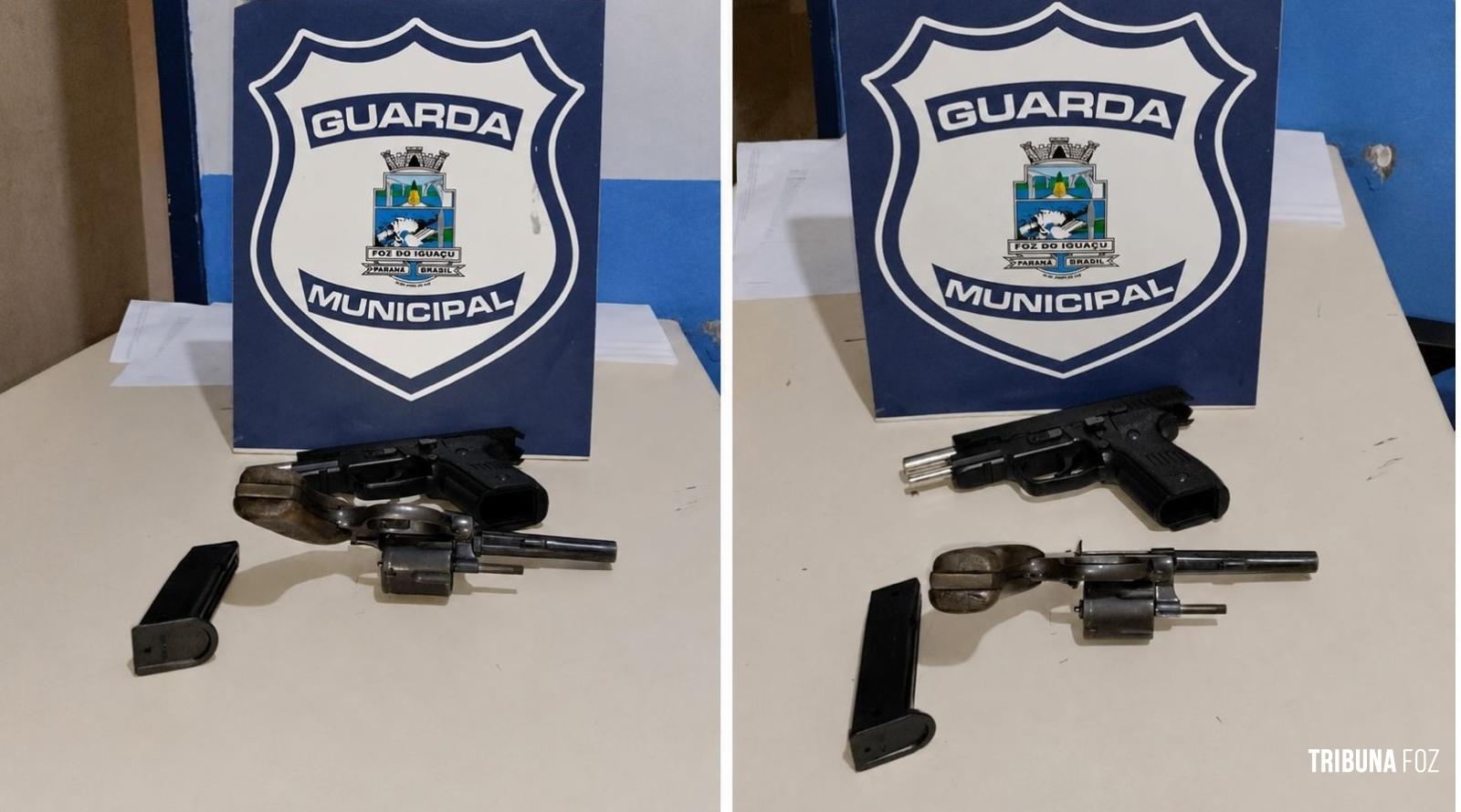 Guarda Municipal apreende arma de fogo e detém três indivíduos após acompanhamento tático em Foz do Iguaçu