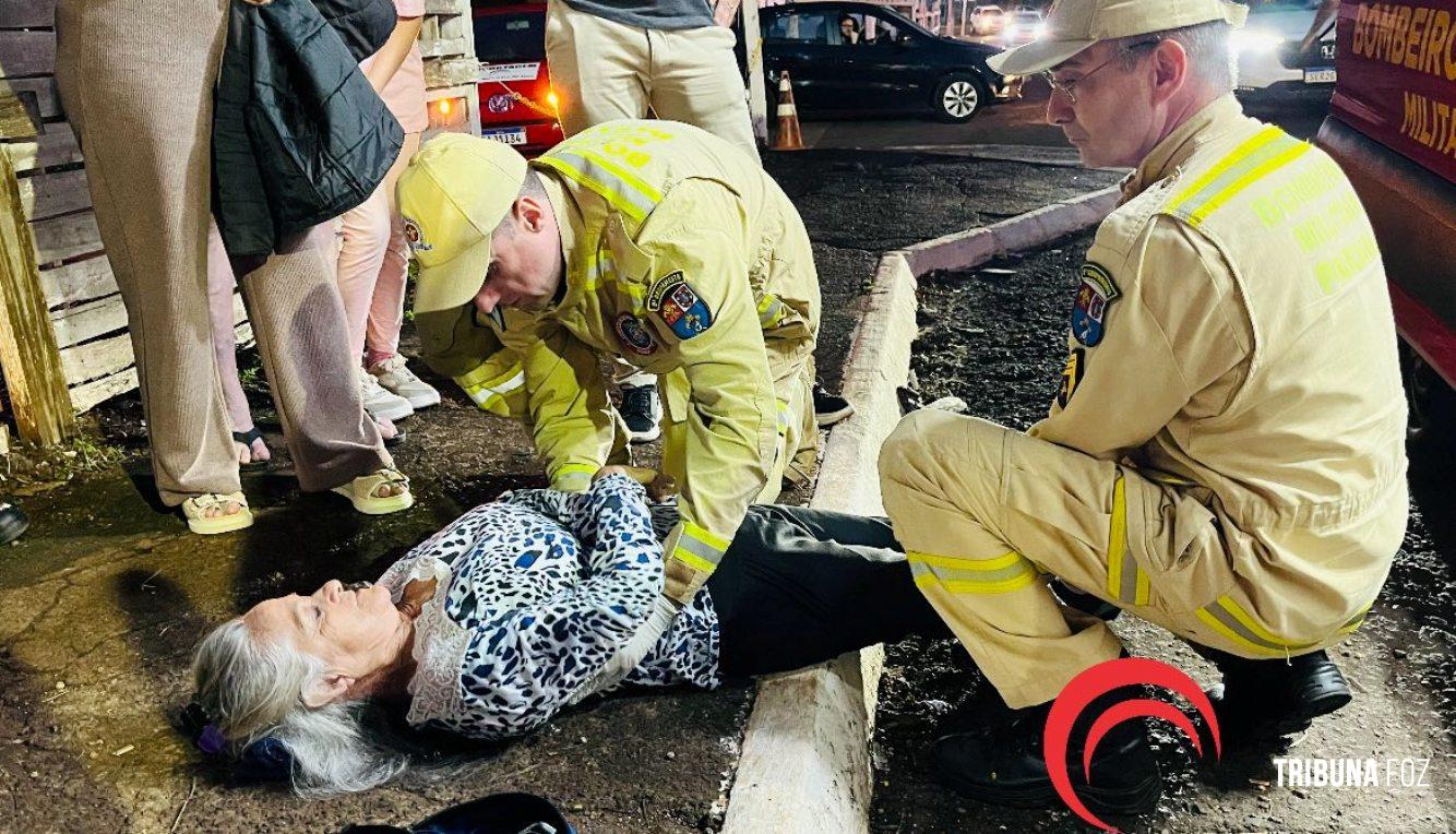 Idosa de 70 anos é atropelada por motocicleta no Bairro Três Lagoas 