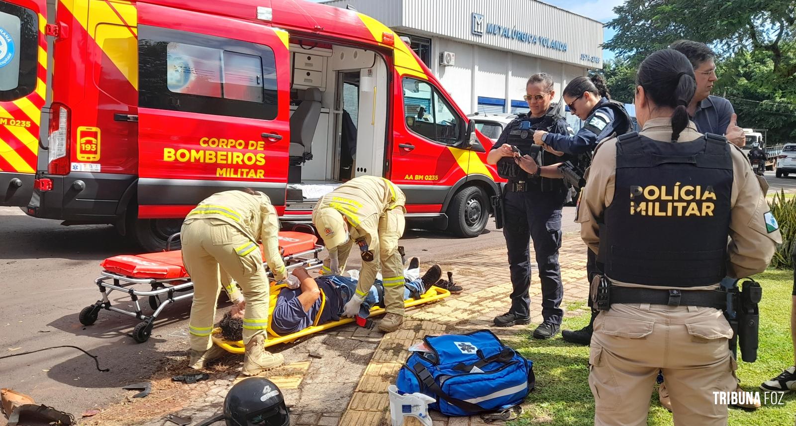 Motociclista fica ferido após colisão na Vila Yolanda