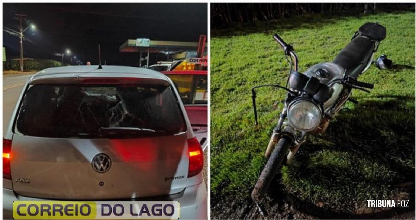 Motociclista fica ferido colisão traseira na PR-491, em Marechal Cândido Rondon