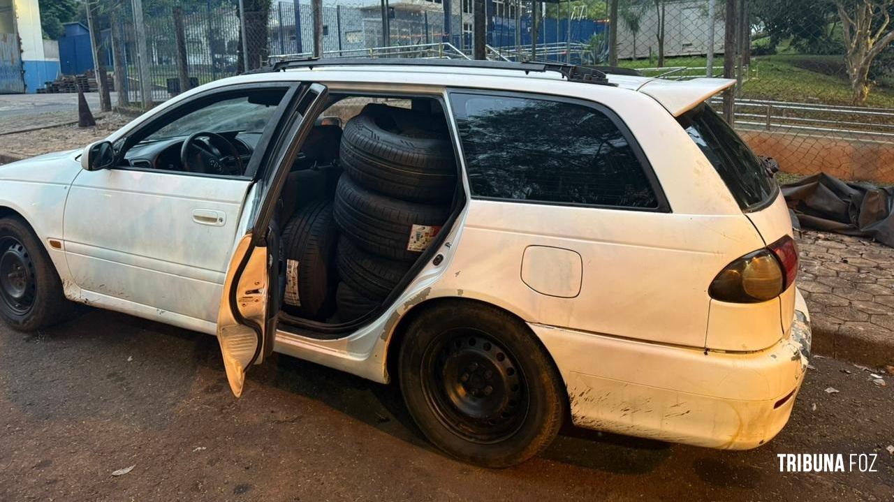 PF e PM apreendem cerca de 50 pneus de origem estrangeira em Medianeira