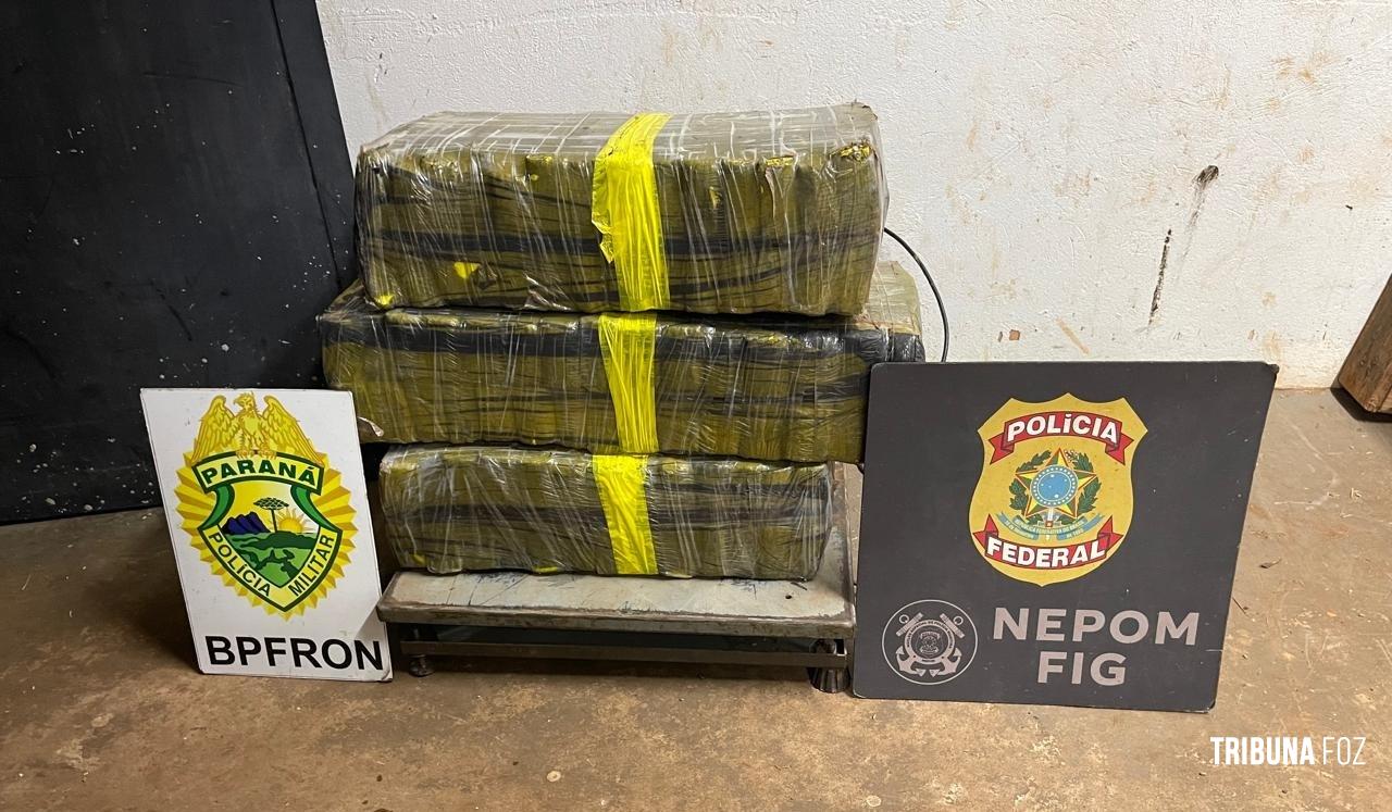 PF e PM prendem dois homens com 53,8 Kg de maconha em Foz do Iguaçu