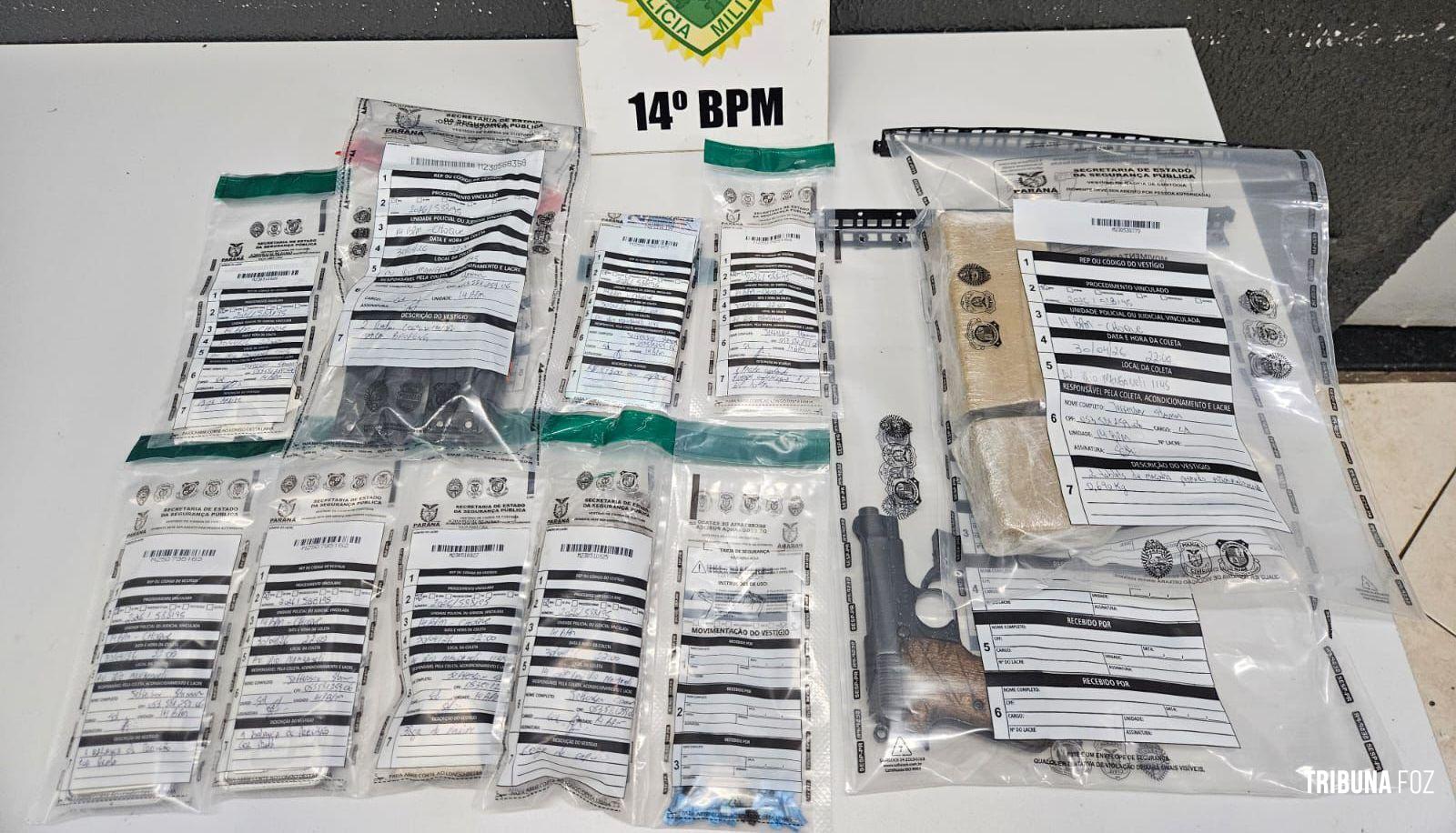PM prende dois homens e apreende arma e drogas na região norte de Foz do Iguaçu
