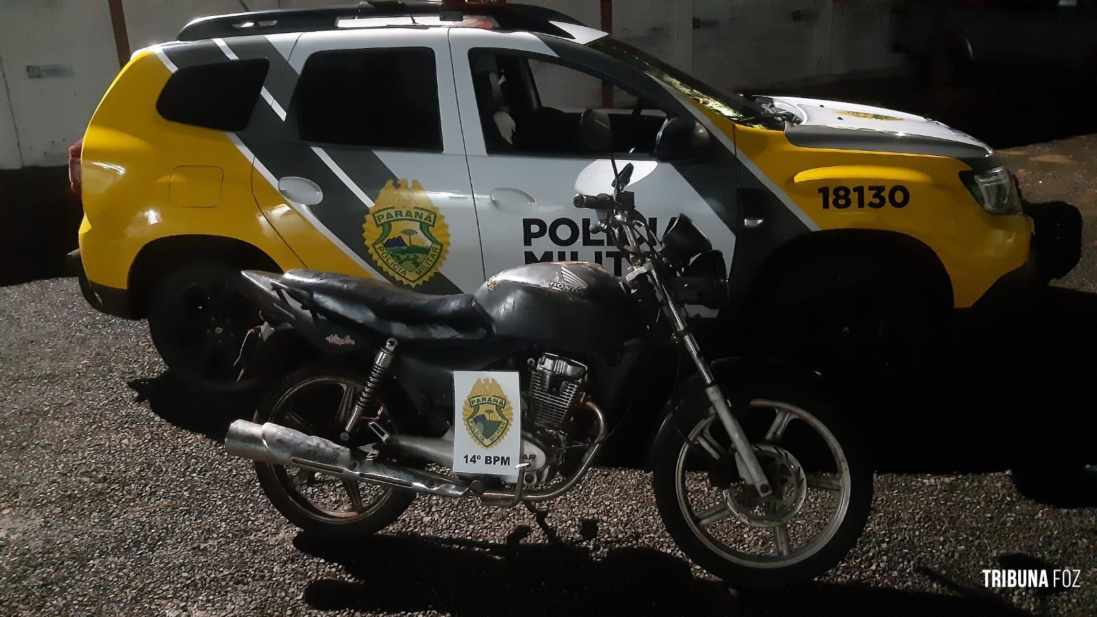 PM recupera motocicleta com alerta de furto/roubo em São Miguel do Iguaçu
