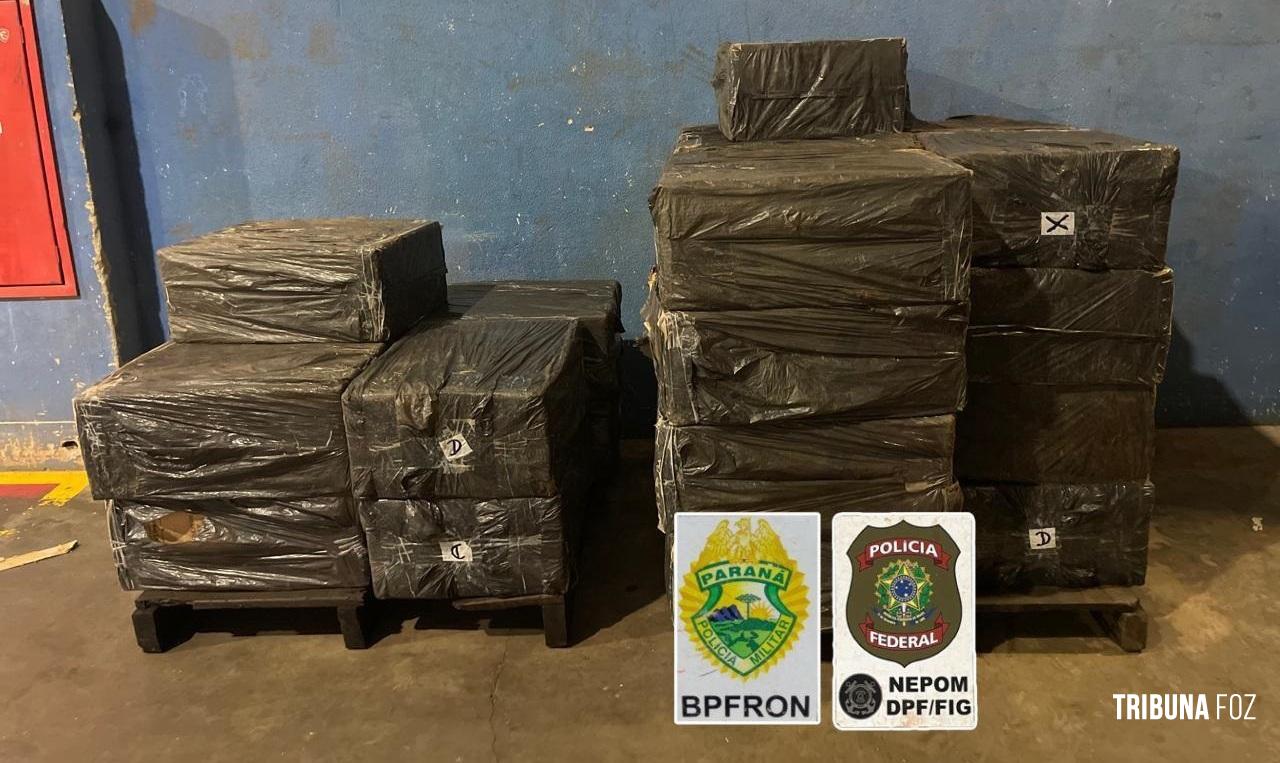 Policia Federal e Policia Militar apreendem 15 mil maços de cigarros em Foz do Iguaçu