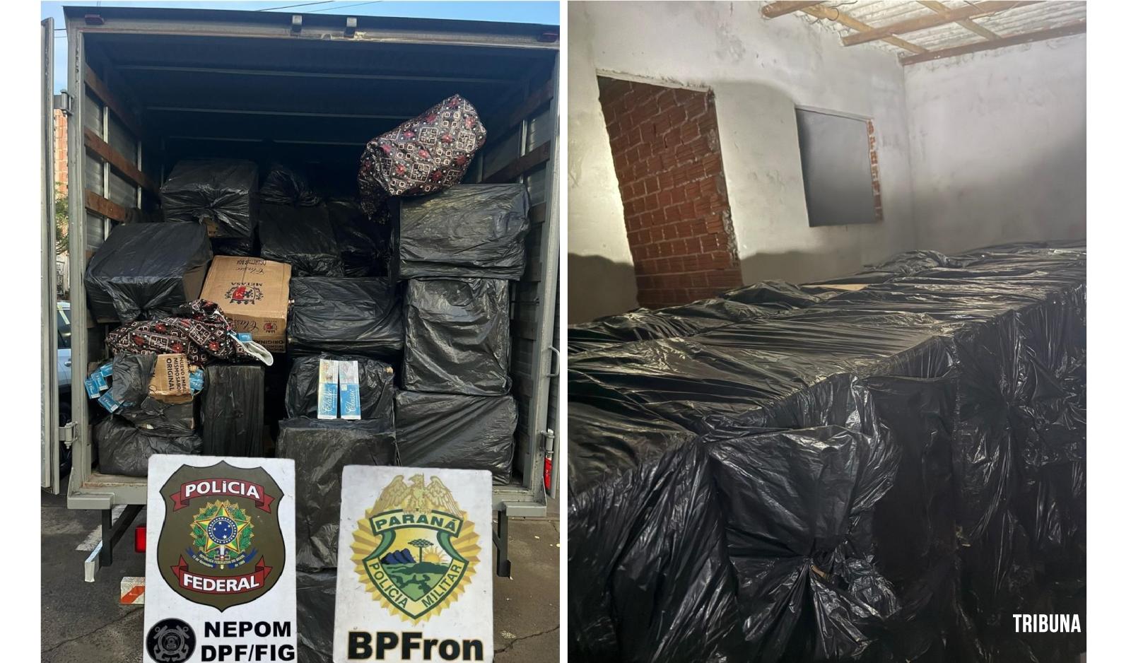 Polícia Federal e Polícia Militar apreendem 150 caixas de cigarros em Foz do Iguaçu