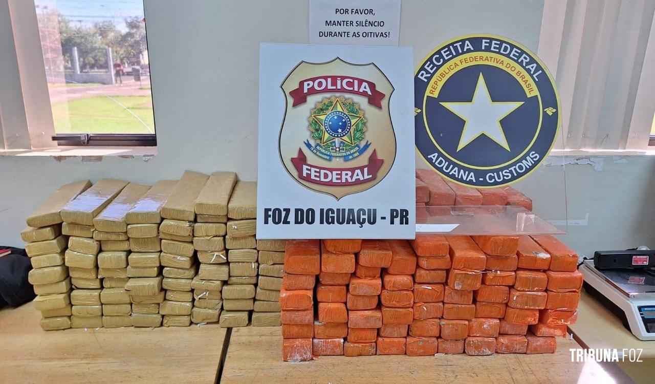 Policia Federal e Receita Federal apreendem 166,5 Kg de maconha despachada como encomendas em Foz do Iguaçu