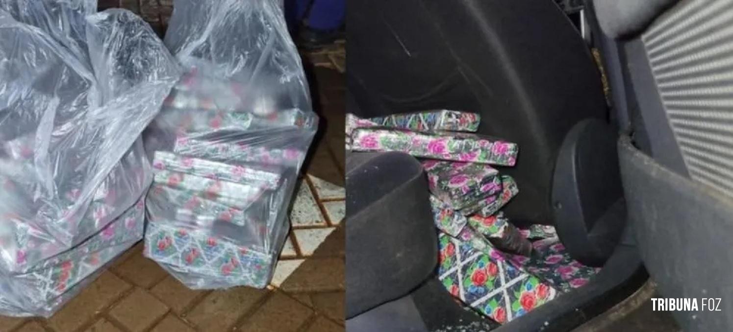 PRF apreende 50,5 Kg de maconha em veículo abandonado na BR-277, em Céu Azul