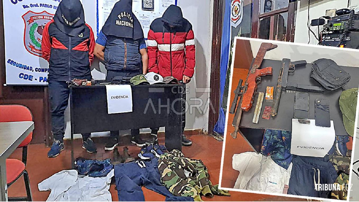 Três homens armados sendo um foragido da Justiça são presos no bairro de Pablo Rojas em Ciudad Del Este