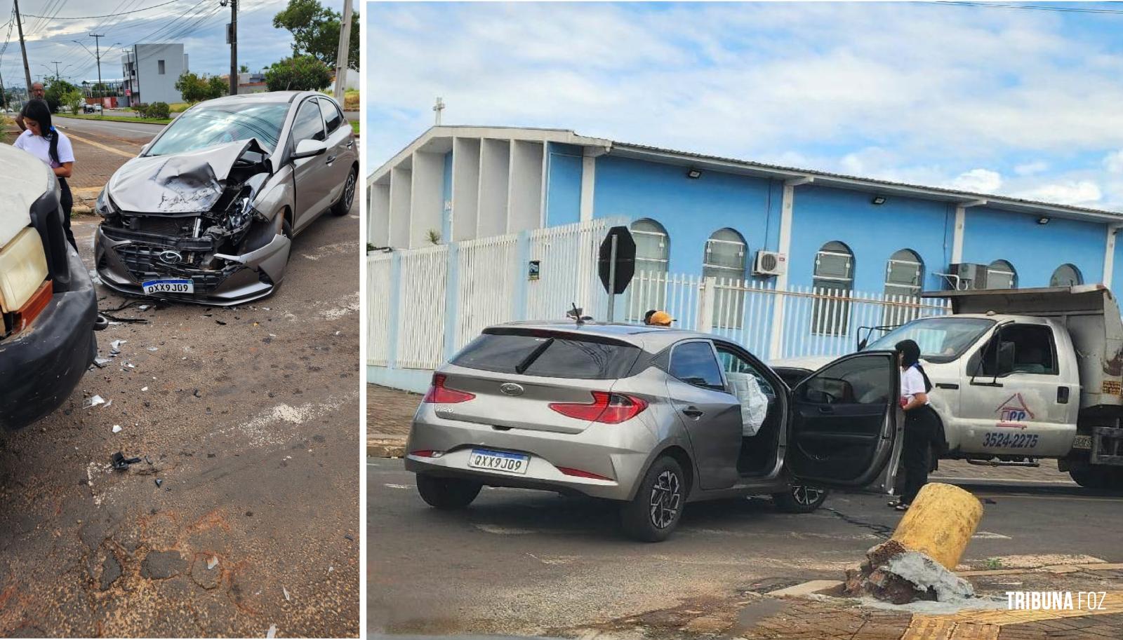 Veiculo colide contra caminhão no Jardim Ipê