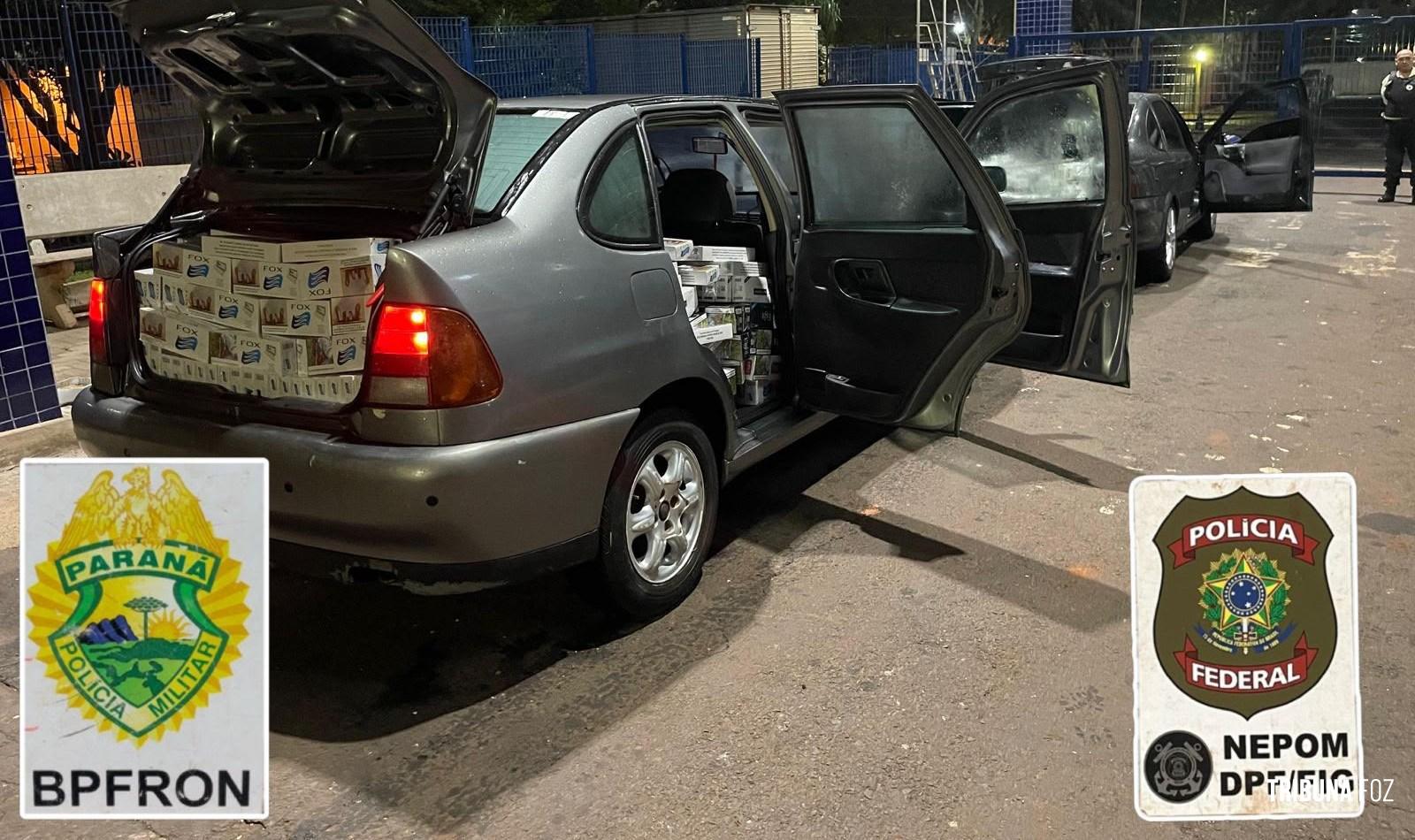 BPFRON e PF apreendem dois veículos carregados de cigarros contrabandeados em Foz do Iguaçu