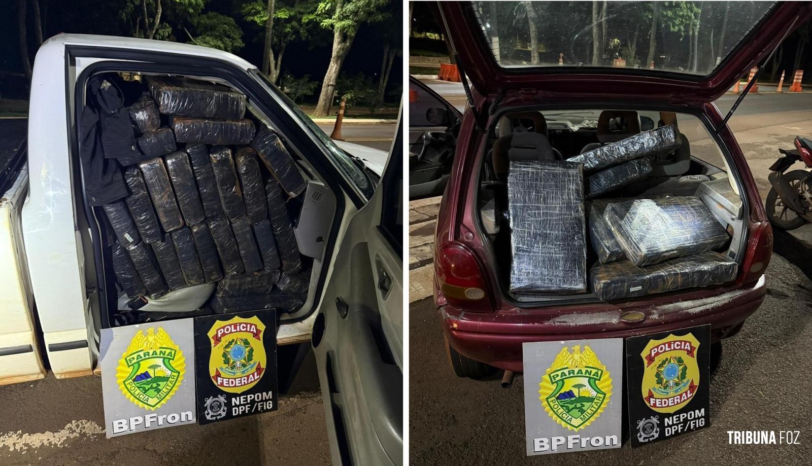 BPFRON e Polícia Federal apreendem 1.142 Kg de maconha em Santa Helena