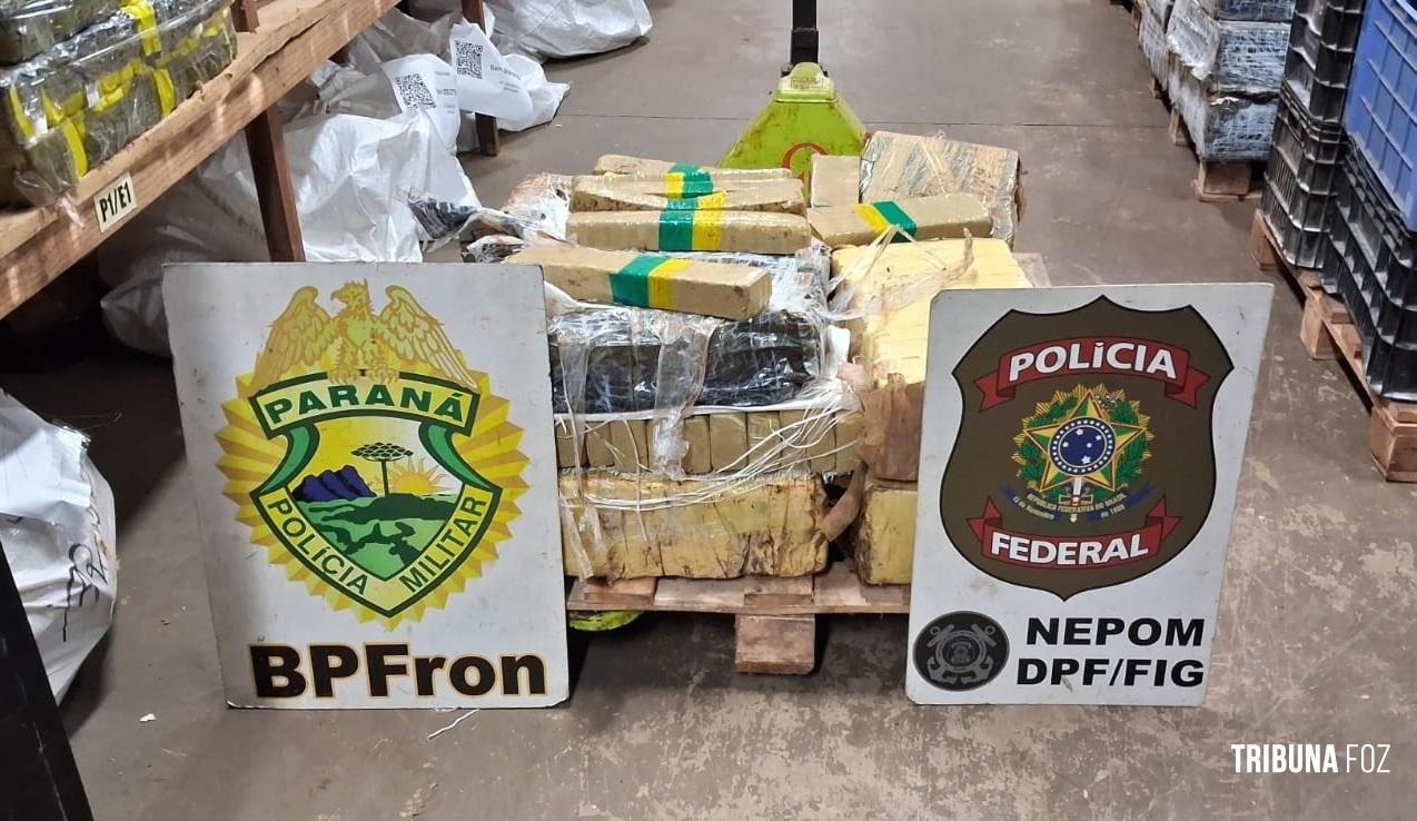 BPFRON e Polícia Federal apreendem 141,5 Kg de maconha em Foz do Iguaçu
