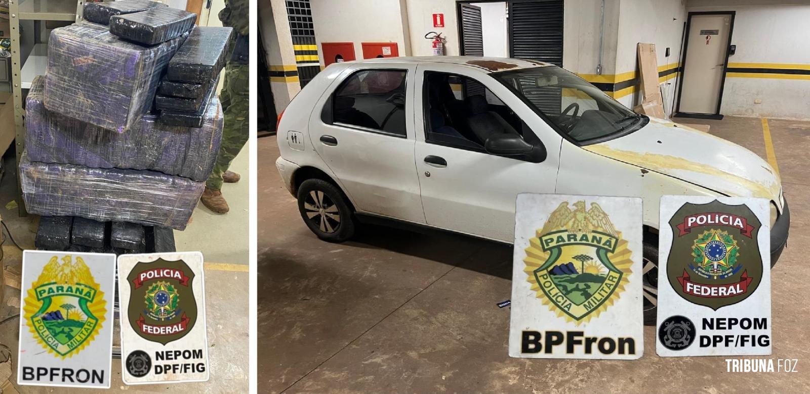 BPFRON e Policia Federal apreendem 177 Kg de maconha no Jardim Jupira em Foz do Iguaçu