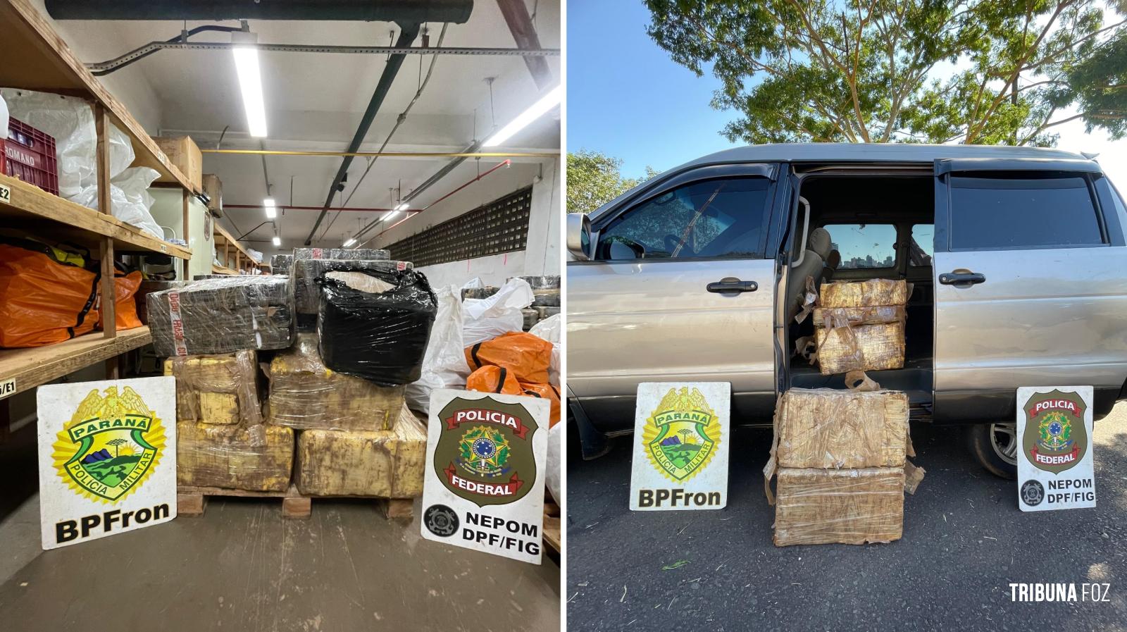 BPFRON e Polícia Federal apreendem 795,1 Kg de maconha no Jardim Jupira em Foz do Iguaçu