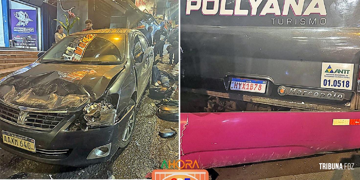 Caminhão desgovernado causa colisão com vários veículos e deixa dois feridos no centro de Ciudad del Este