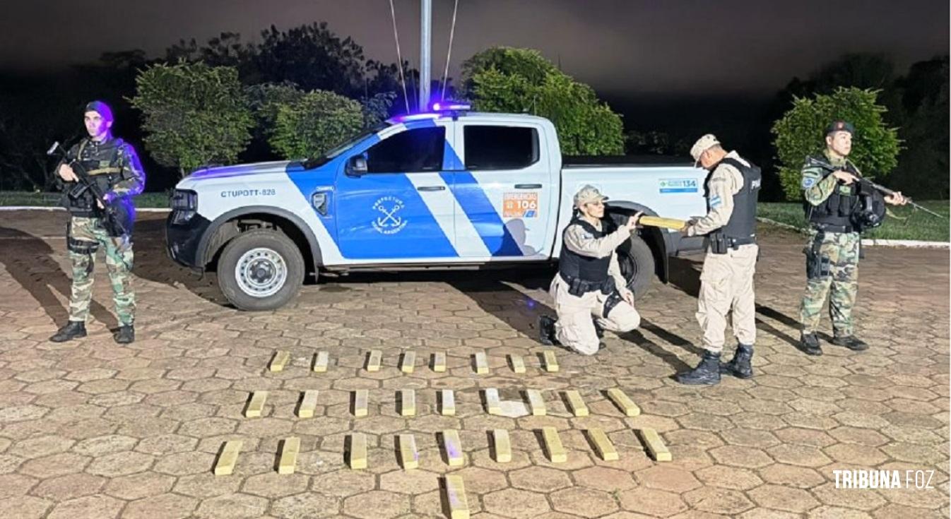 Guarda costeira da Marinha Argentina apreende 28 tabletes de maconha na região do Marcos das Três Fronteira