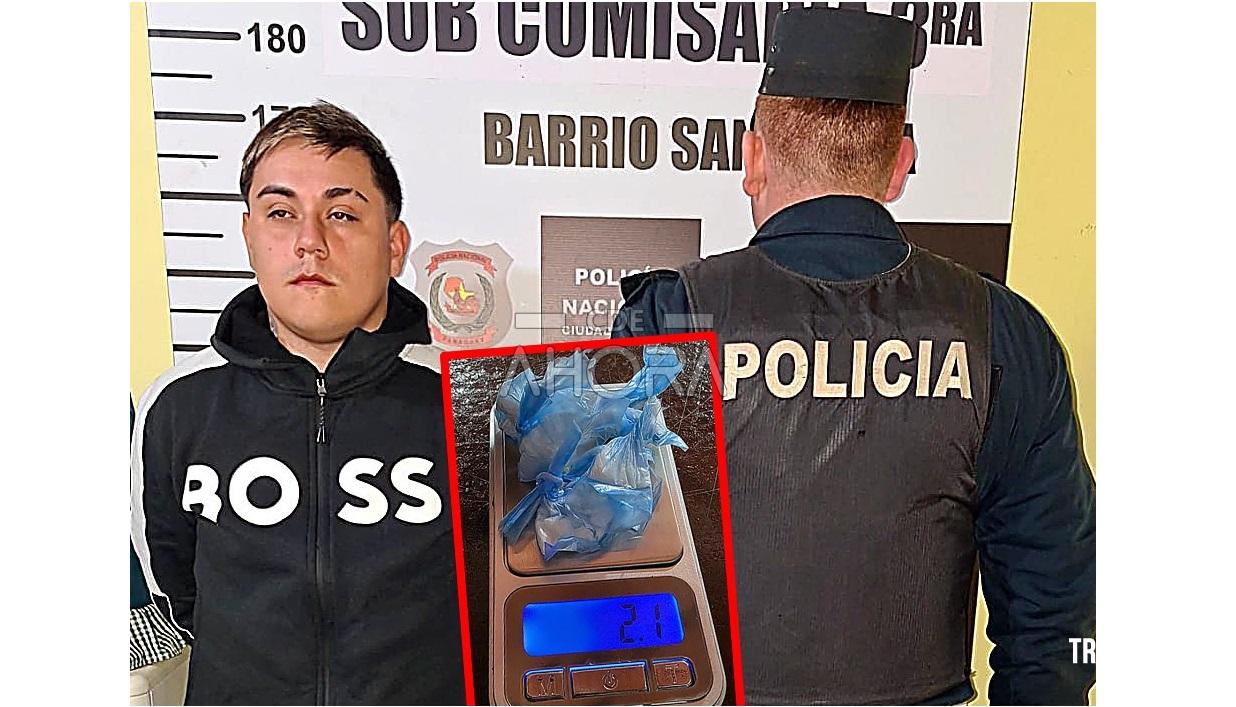 Jovem é preso com cocaína e maconha após jogar drogas no chão em frente à polícia em Ciudad Del Este