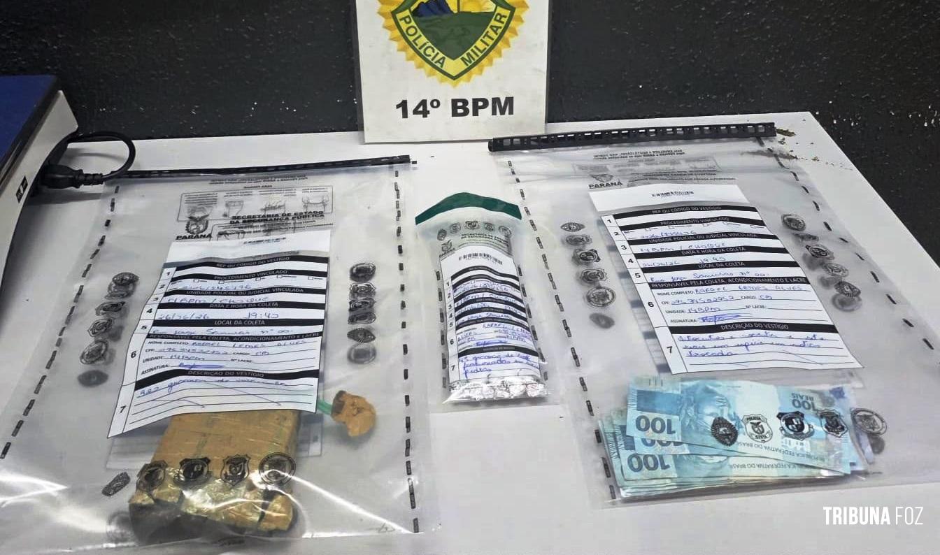 PM apreende drogas e dinheiro durante "Operação Faro" na Favela do Monsenhor Guilherme, em Foz do Iguaçu