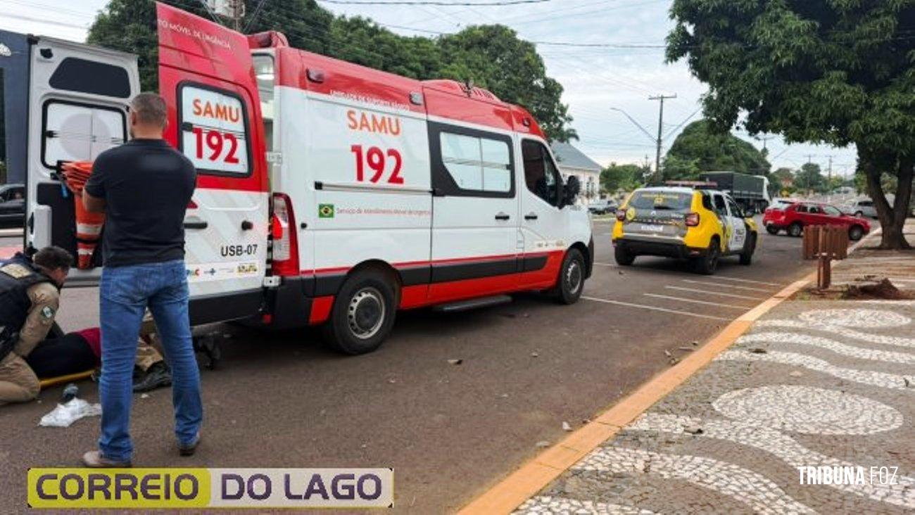 PM e SAMU atendem mulher em surto que invadiu empresa e gritou com funcionários em Santa Helena