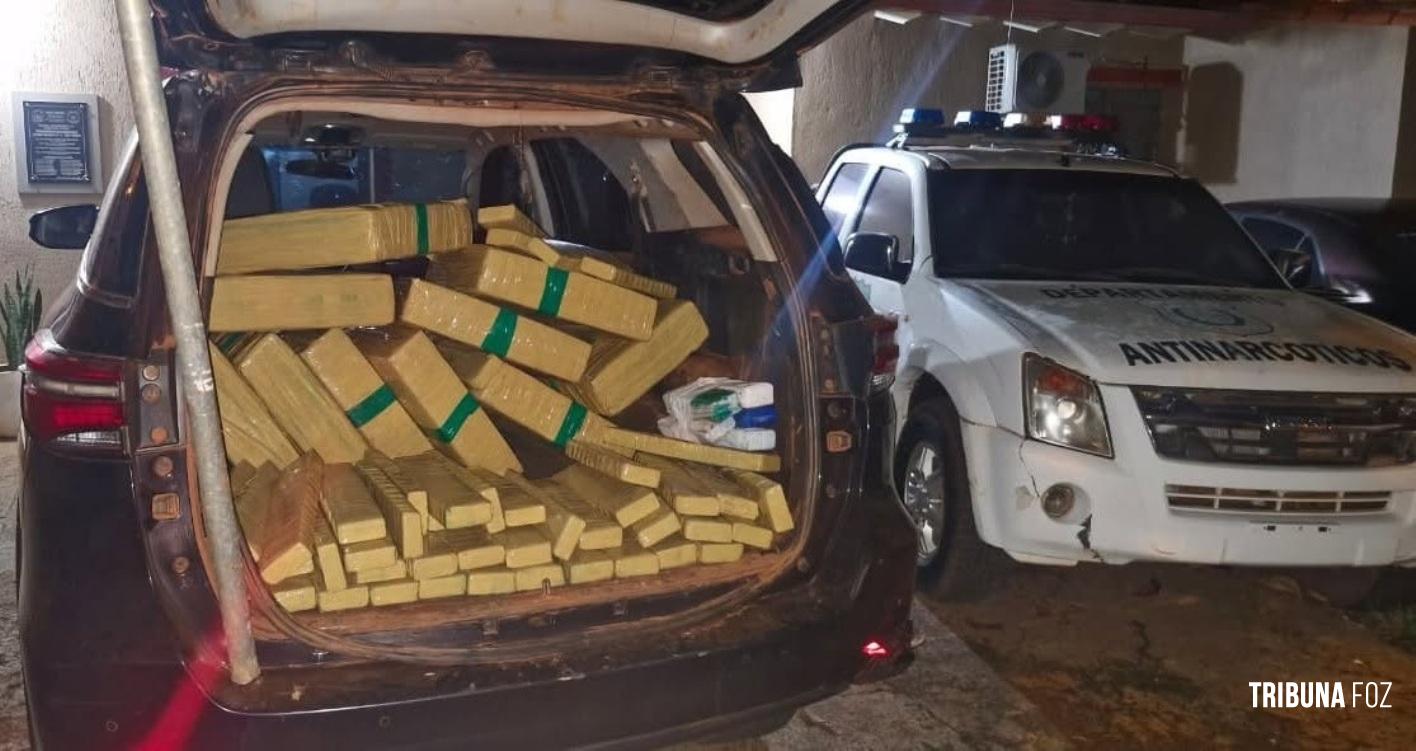 Polícia Nacional do Paraguai apreende veículo com 321 quilos de maconha às margens do Lago Itaipu