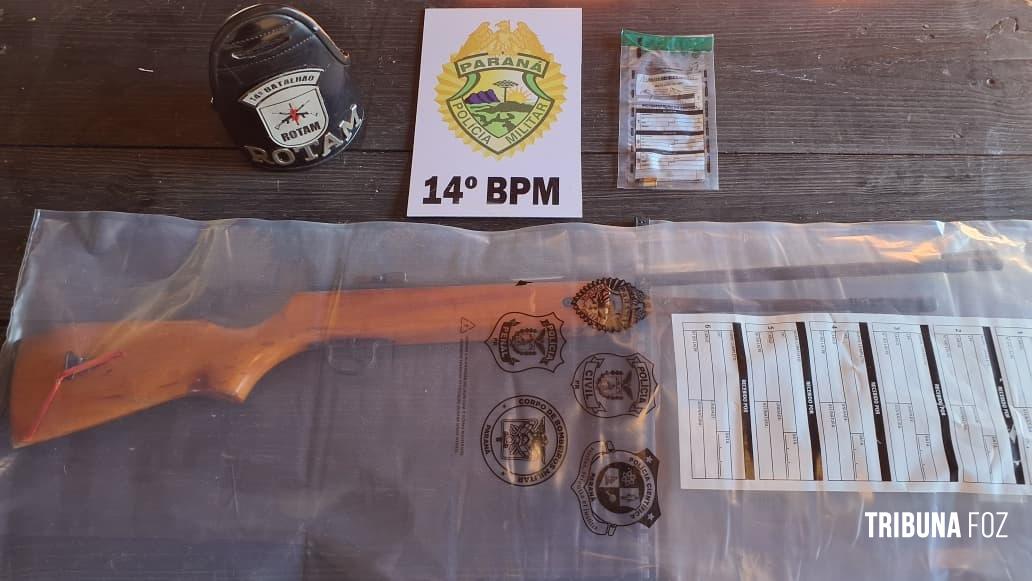 ROTAM apreende arma de fogo e munições durante patrulhamento em São Miguel do Iguaçu